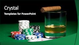  Presentation with green glass - Amazing slide deck having baptized - gambling fortune and entertainment concept backdrop and a black colored foreground