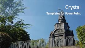  Presentation with world war 1 russia - Colorful PPT theme enhanced with baptized - monument to st vladimir baptiser backdrop and a teal colored foreground