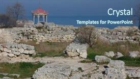  Presentation with ancient greek - Theme with baptized - ruins of ancient greek colony background and a ocean colored foreground