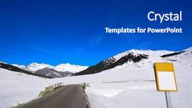  Presentation with road - Slides with baqueira beret road in lerida background and a  colored foreground