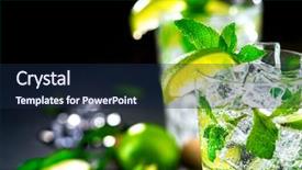  Presentation with cocktail party - PPT theme having bar alcohol cocktails with rum background and a navy blue colored foreground