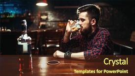  Presentation with strong - Presentation theme featuring bar and drink strong alcohol background and a tawny brown colored foreground