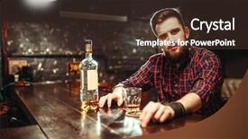  Presentation with strong - PPT theme featuring bar and drinks strong background and a tawny brown colored foreground