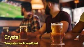  Presentation with beer - Cool new presentation design with bar and watching football backdrop and a tawny brown colored foreground