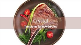  Presentation with food grill - PPT layouts with bar b que grill - meat food roast rib background and a red colored foreground