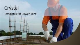  Presentation with reinforcement steel - Beautiful presentation design featuring bar bender fixing steel reinforcement backdrop and a light blue colored foreground