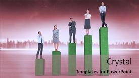  Presentation with career growth - Audience pleasing PPT layouts consisting of bar chart depicting growth backdrop and a coral colored foreground