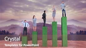  Presentation with business growth - Theme with bar chart depicting growth background and a coral colored foreground