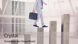  Presentation with growth chart - Audience pleasing PPT theme consisting of bar chart depicting growth backdrop and a  colored foreground