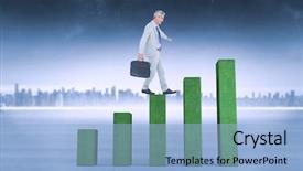  Presentation with portfolio - Audience pleasing presentation design consisting of bar chart depicting growth backdrop and a  colored foreground