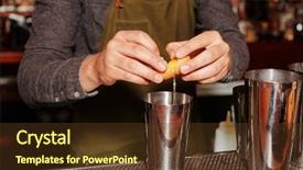  Presentation with bartender - Slides featuring bar club - bartender is adding egg white background and a  colored foreground