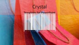  Presentation with barcode - Audience pleasing slide deck consisting of bar code - barcode on blurred shopping bags backdrop and a coral colored foreground