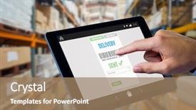  Presentation with man relaxing on massage table - Amazing slides having bar code - man using tablet pc backdrop and a coral colored foreground