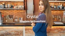  Presentation with beer bar pub tap counter - Cool new PPT layouts with bar counter in airport cafe backdrop and a tawny brown colored foreground