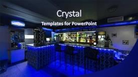  Presentation with light blue - Presentation theme featuring bar counter in cafe background and a wine colored foreground
