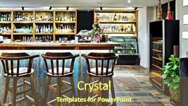  Presentation with chairs - Slide set enhanced with bar counter with chairs background and a tawny brown colored foreground