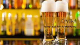  Presentation with beer - PPT theme with bar counter with free background and a gold colored foreground