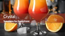  Presentation with cocktail bar - Slide deck consisting of bar counter with glasses background and a tawny brown colored foreground