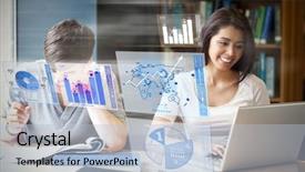  Presentation with pie chart - Amazing PPT theme having bar graph against student review backdrop and a light blue colored foreground