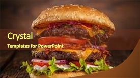  Presentation with table meal plan for osteotphorosis - Beautiful PPT layouts featuring ham burger - home made hamburger with lettuce backdrop and a tawny brown colored foreground