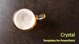  Presentation with beer - Beautiful PPT theme featuring bar hopping - mug with beer on table backdrop and a wine colored foreground