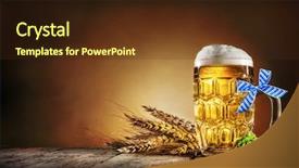  Presentation with beer hops - Presentation theme having bar hopping - oktoberfest beer with wheat background and a tawny brown colored foreground