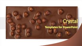  Presentation with snicker chocolate bar - Beautiful slide deck featuring bar isolated on white background backdrop and a tawny brown colored foreground