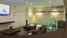  Presentation with living room - Colorful presentation enhanced with bar lounge - architecture wide loft with modern backdrop and a mint green colored foreground