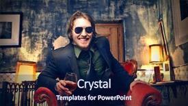  Presentation with magnify glass - Audience pleasing PPT theme consisting of bar lounge - attractive young man with glass backdrop and a  colored foreground