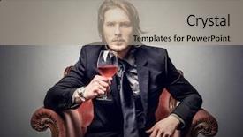  Presentation with lounge - Beautiful presentation theme featuring bar lounge - red wine backdrop and a  colored foreground