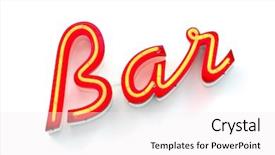  Presentation with neon - Amazing PPT theme having bar neon sign on white backdrop and a sky blue colored foreground