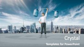  Presentation with water management - Cool new theme with bar of bottles with water backdrop and a gray colored foreground