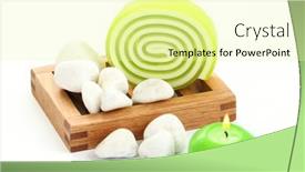  Presentation with soap - PPT layouts consisting of bar-of-glycerin-soap background and a blonde colored foreground