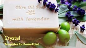  Presentation with beauty product - Presentation theme with bar of herbal soap background and a tawny brown colored foreground