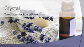  Presentation with aromatherapy oil - PPT theme with bar of natural aromatherapy soap with dried lavender and essential oil background and a white colored foreground