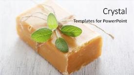  Presentation with natural soap - PPT theme having bar of natural handmade soap background and a white colored foreground