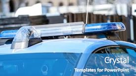  Presentation with police - Audience pleasing theme consisting of bar on a police car backdrop and a teal colored foreground