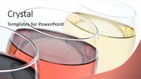  Presentation with red and white rose petals - PPT theme with bar restaurant menu - three glasses with white rose background and a white colored foreground