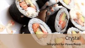  Presentation with restaurant menu - Cool new presentation design with bar restaurant menu - traditional japanese sushi backdrop and a  colored foreground