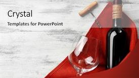  Presentation with restaurant menu - Presentation design featuring bar restaurant menu - wine with corkscrew background and a white colored foreground