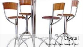  Presentation with tall buildings cranes - Theme having bar stools at a table background and a white colored foreground