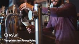  Presentation with pump - Slide deck featuring bar tender filling beer background and a wine colored foreground