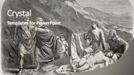  Presentation with calvary - Theme featuring barabbas at mount calvary foot background and a gray colored foreground