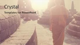  Presentation with indonesia - PPT theme featuring barabudur temple java indonesia background and a lemonade colored foreground