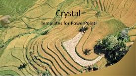 Presentation with rice terraces - Slide deck enhanced with barangay - aerial view of rice terraces background and a yellow colored foreground