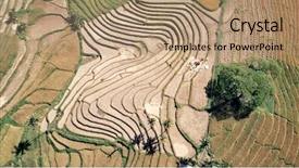  Presentation with rice terraces - Slide set consisting of barangay - aerial view of rice terraces background and a coral colored foreground
