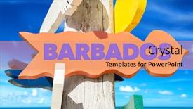  Presentation with welcome - Presentation theme with barbados-welcome-sign-with-beach background and a coral colored foreground
