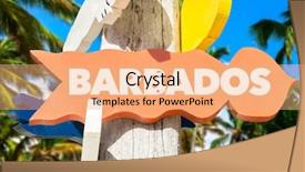  Presentation with welcome - Presentation design enhanced with barbados-welcome-sign-with-palm background and a coral colored foreground