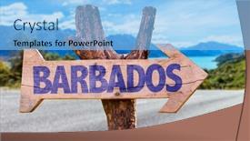  Presentation with road - Beautiful presentation design featuring barbados-wooden-sign-with-road backdrop and a light blue colored foreground
