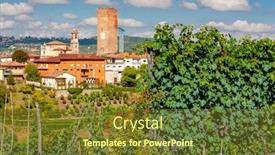  Presentation with unesco - Theme enhanced with barbaresco-village-and-vineyards-unesco background and a tawny brown colored foreground